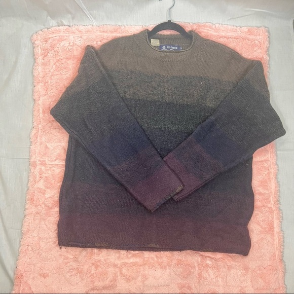 VTG French Connection Men’s Space Dye Knit Sweater 100% Wool XL Outdoor Grunge - Picture 6 of 10
